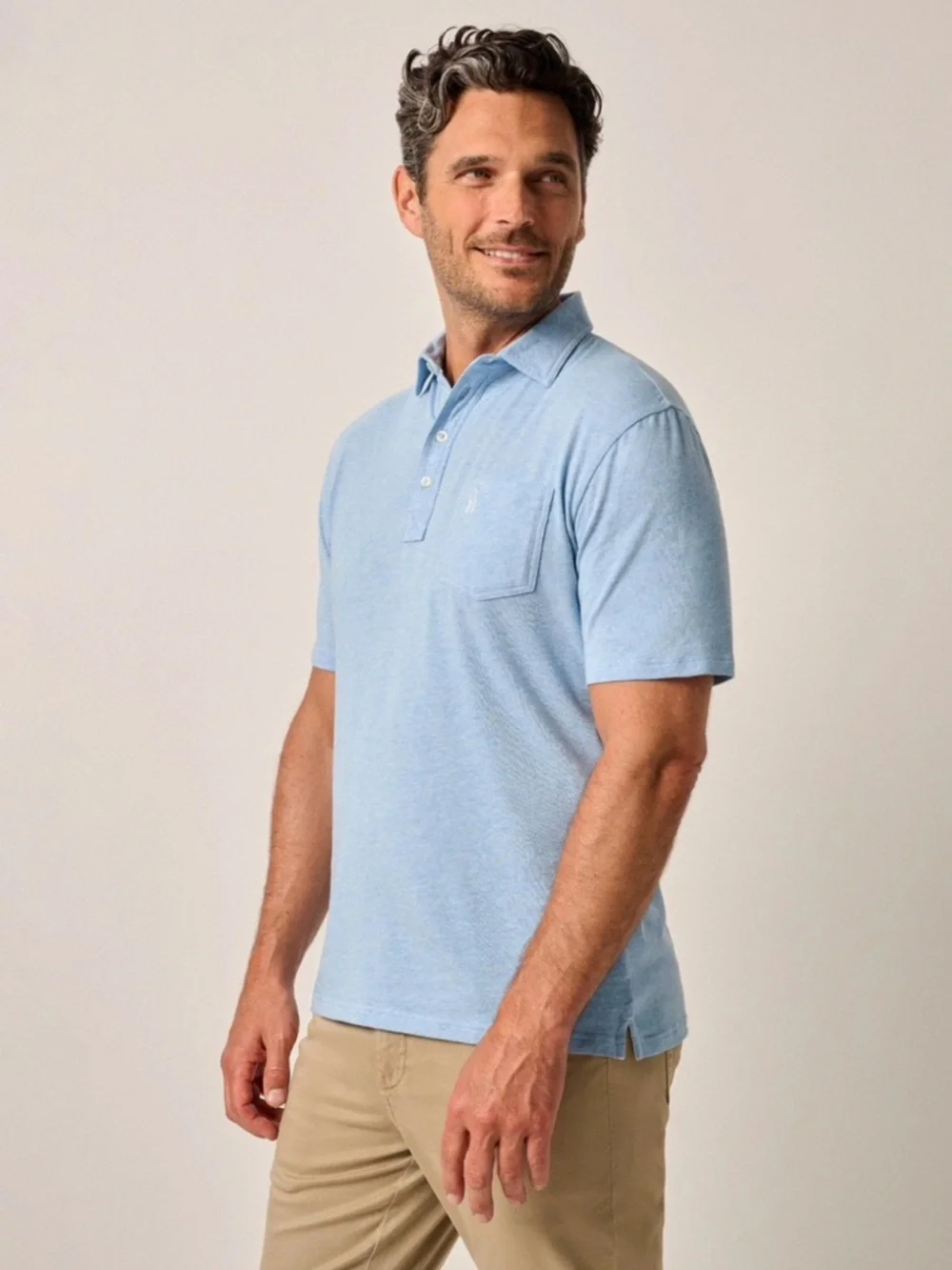 Johnnie-O Hangin Out Men's Cove Heathered Original Polo - Picture 3 of 14